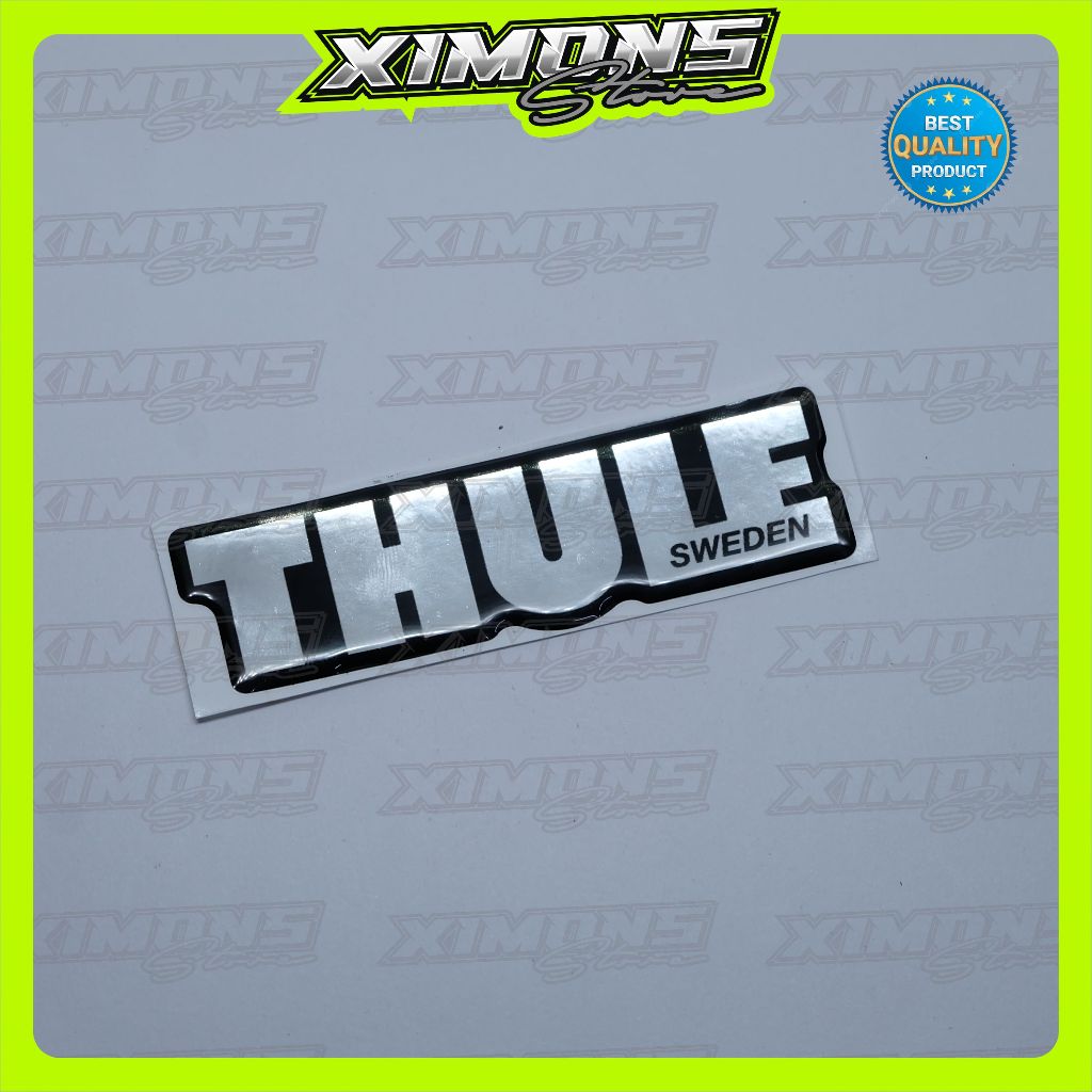EMBLEM ROOF BOX THULE SILVER, EMBLEM TIMBUL ROOF BOX THULE SWEDEN SILVER, ROOF BOX THULE