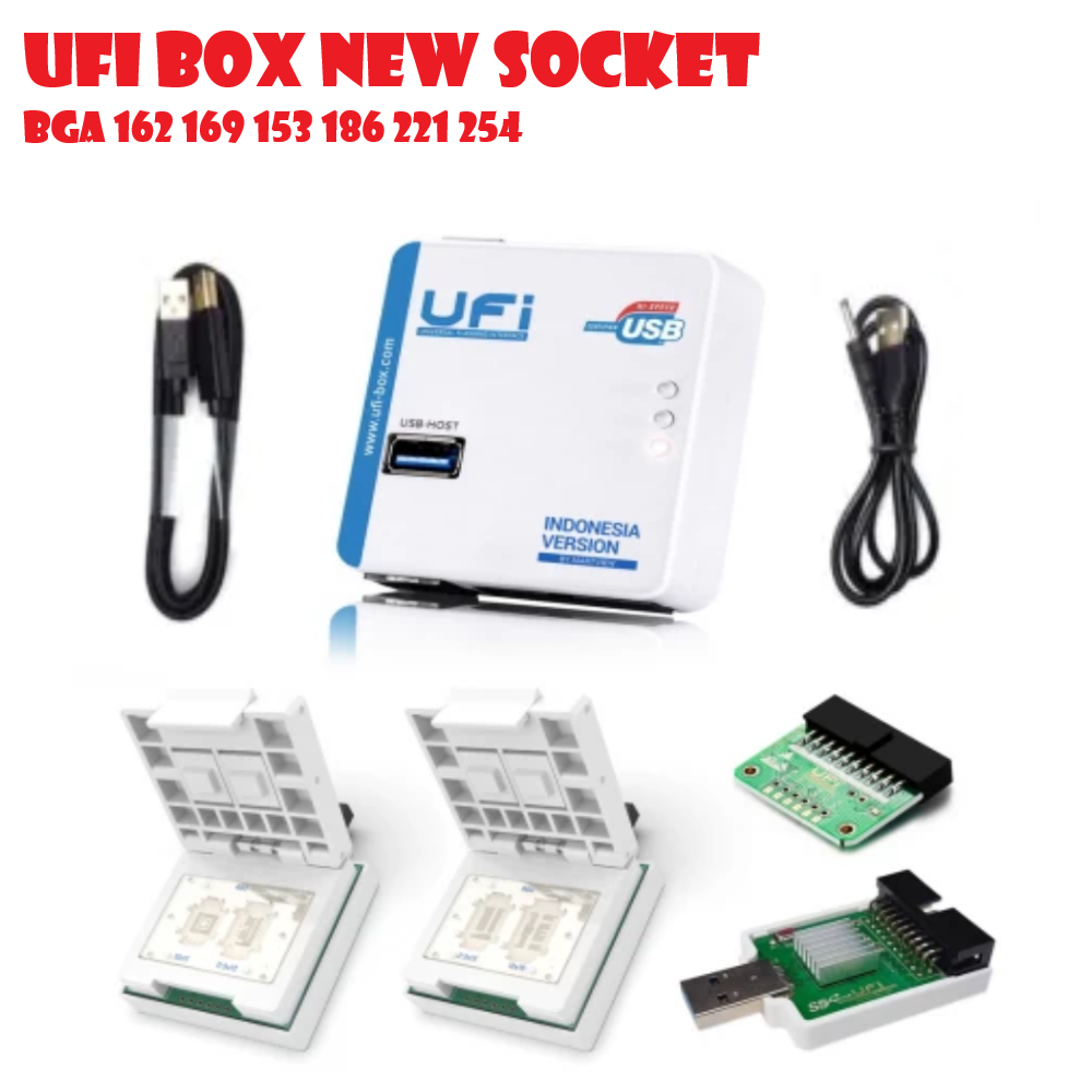 ALAT SOTWARE UFI BOX NEW Socket 2in1 bga 162 169 153 186 221 254 ORIGINAL