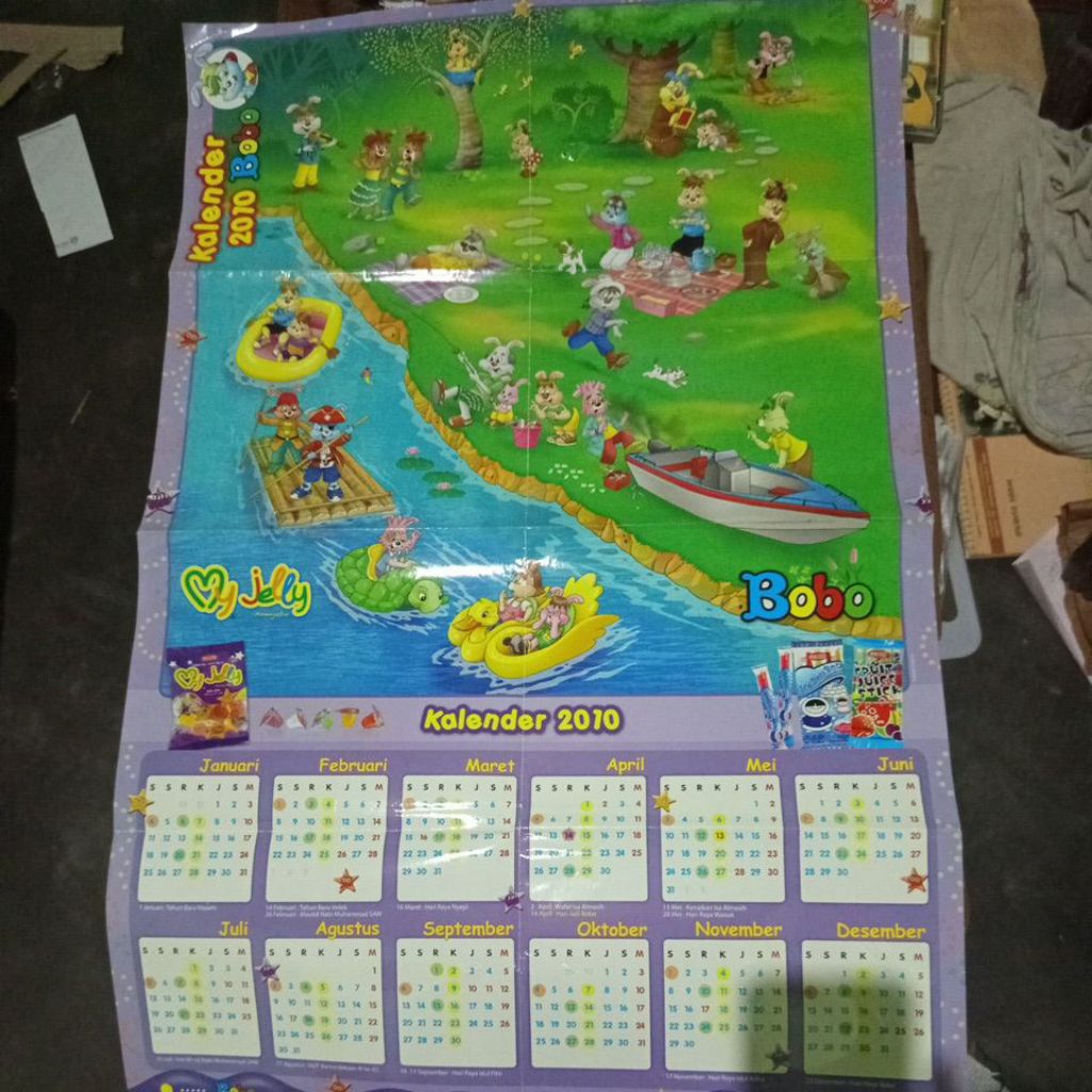 Poster Jumbo Kalender Bobo Tahun 2010 Dari Bonus Majalah Bobo Pustaka Ola
