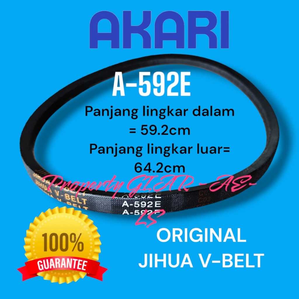 VANBELT V-BELT A-592E AKARI A 592 E JIHUA FANBEL VBELT ORIGINAL