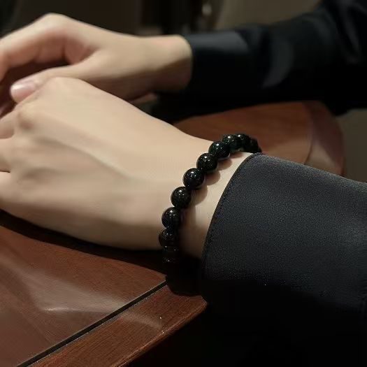 Gelang giok Burma dengan sertifikat, giok hitam, uniseks, batu permata giok asli, diskon.