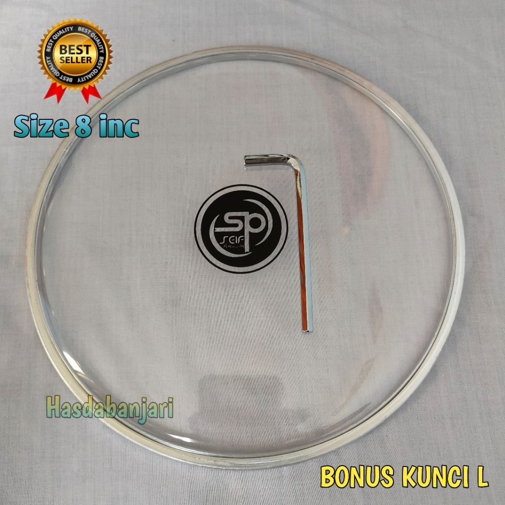 Mika Darbuka SP seif percussion 8 inch bening transparan bonus kunci L