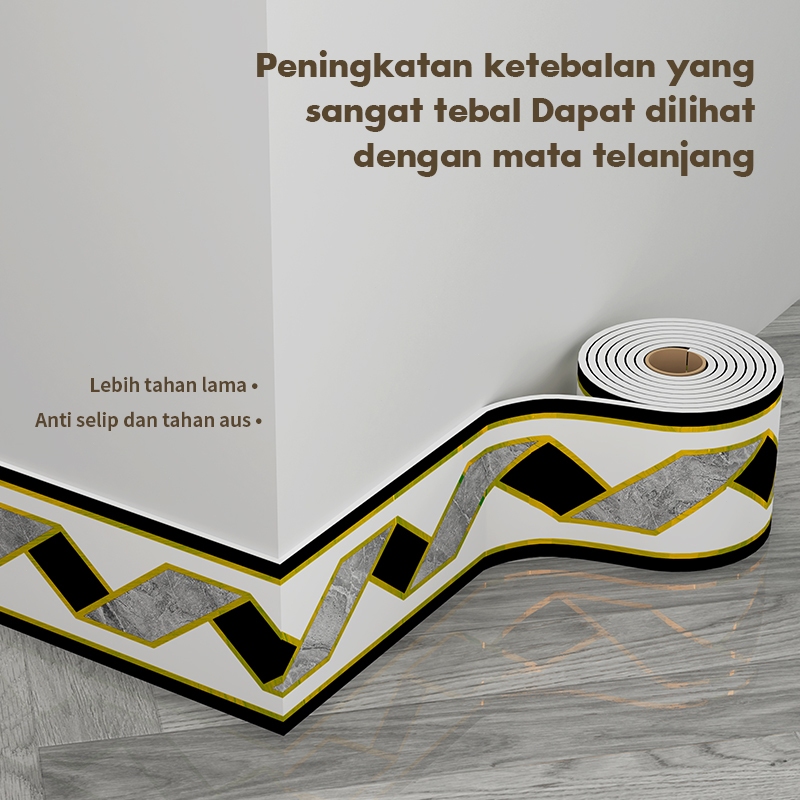 Sticker List Border Glossy PVC Premium 5M*100cmUltra tebal 3D mandiri perekat garis pinggang tendang
