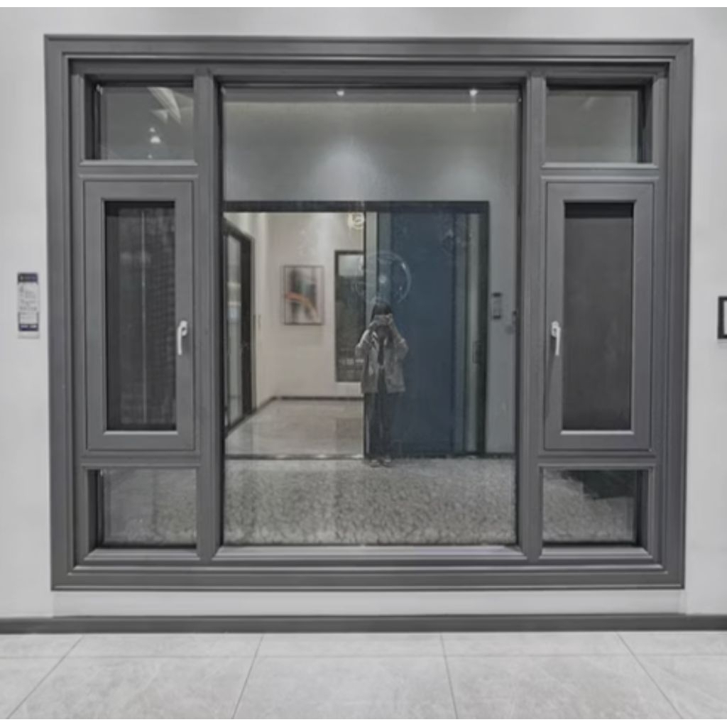 jendela aluminium kombinasi jendela dan kaca mati.kusen 3 in,kaca 5mm.
