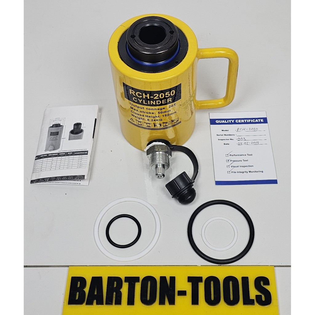 20 Ton 50mm Single Hollow Plunger Hydraulic Cylinder Jack RCH-2050 BARTON Dongkrak Silinder Hidrolik