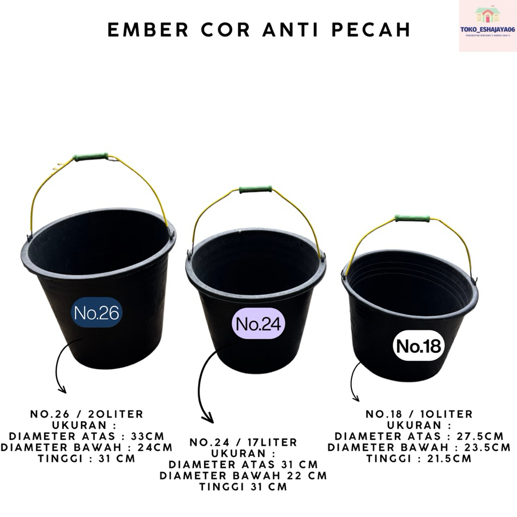 REGULER / KARGO - EMBER COR KARET / EMBER HITAM / EMBER ANTI PECAH / EMBER 10 15 20 LITER