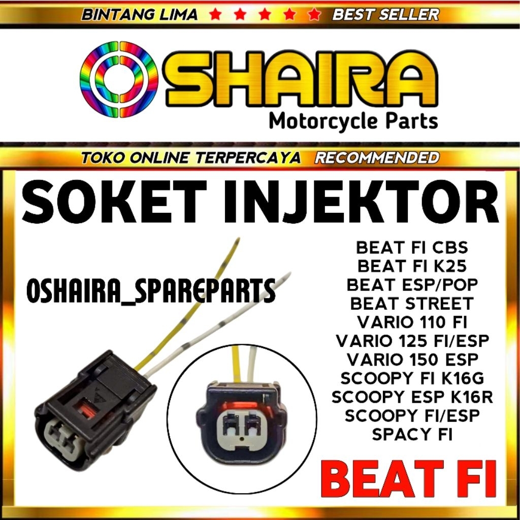 KABEL SOKET INJEKTOR BEAT FI / SOCKET INJECTOR BEAT FI / VARIO 110FI / SCOOPY FI / SPACY FI KABEL IN