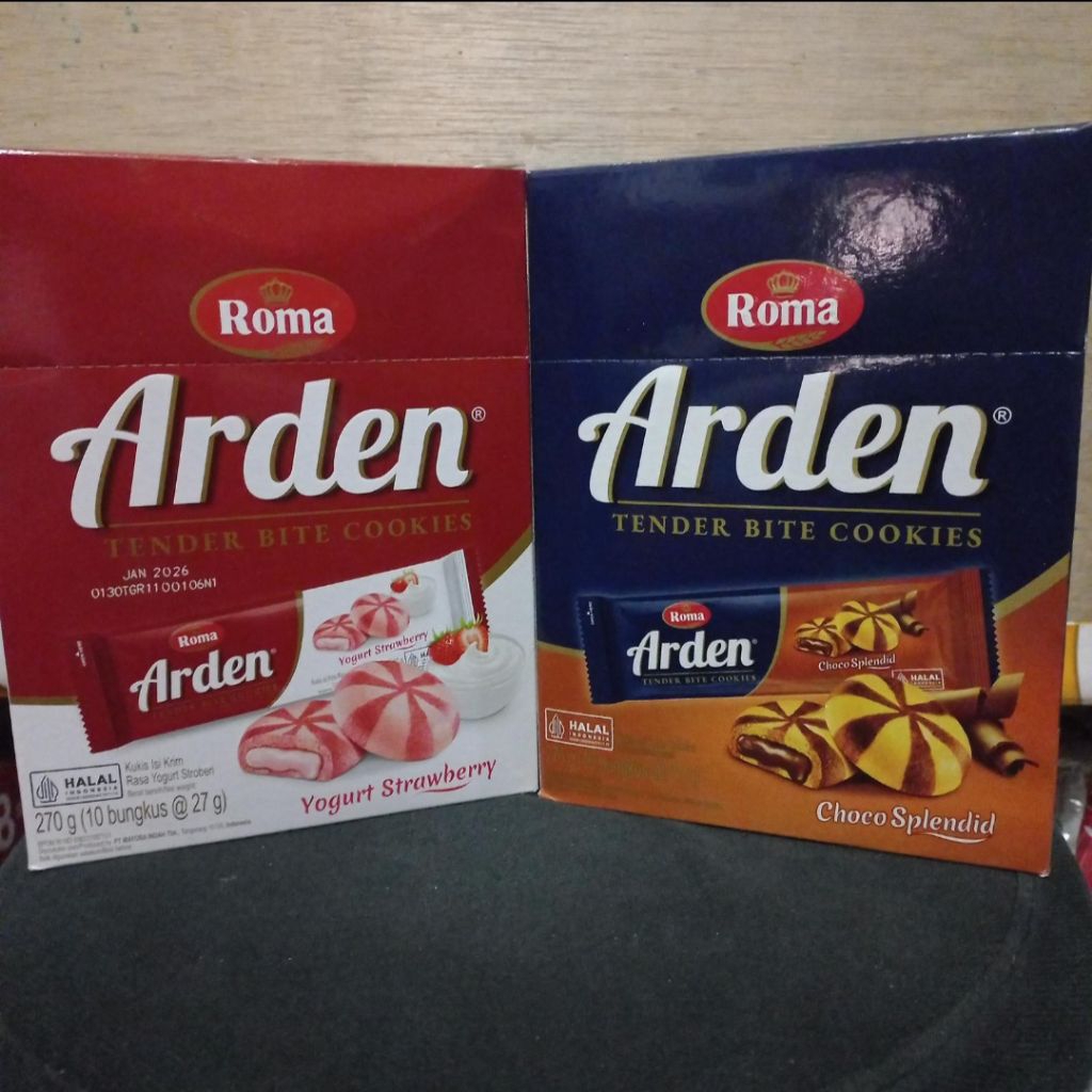 ROMA ARDEN BOX (10 x 27gr)/Biskuit Arden Choco Splendid Box/Arden Cookies Yogurt Strawberry Box