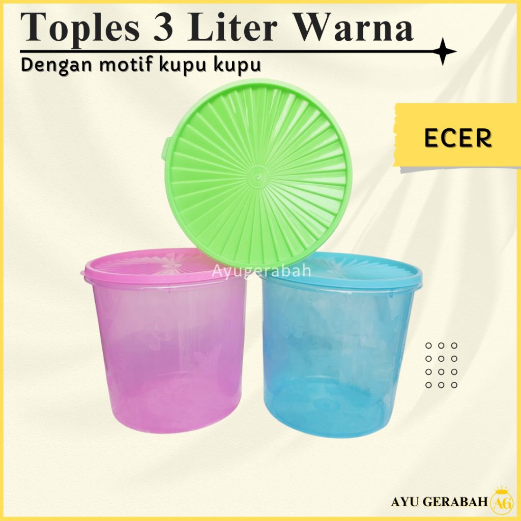 TOPLES 3 LITER WARNA MOTIF/ SEALWARE 3 LITER/ TOPLES LEBARAN