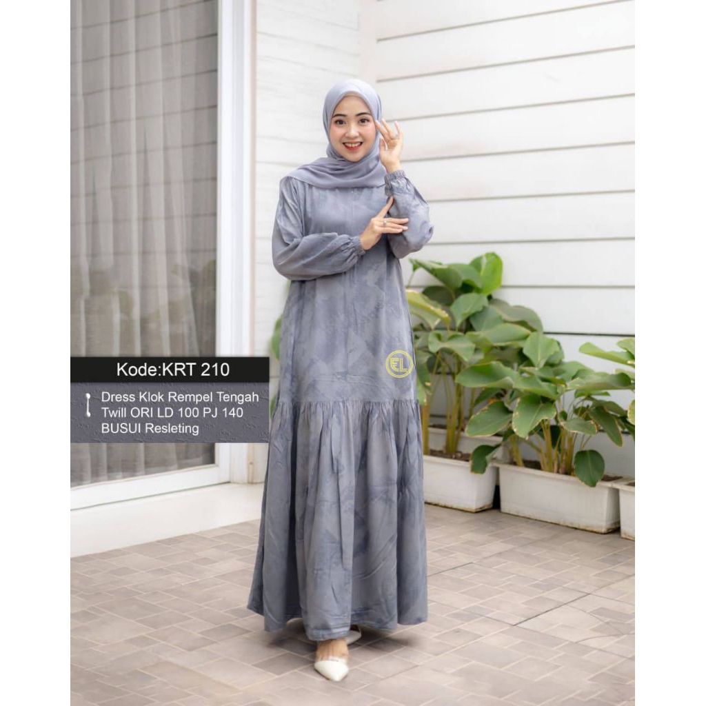 ELZHAF Gamis Twill Ori | Gamis Elegan Motif Trendy Daily Fashion Syar'i