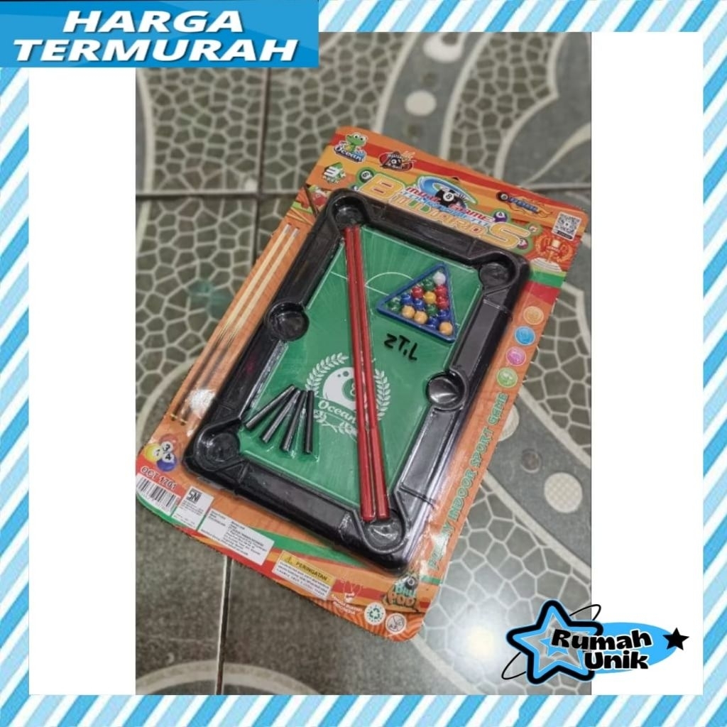 Mainan Meja Billiard Kecil Untuk Anak Billiard Set Edukasi Motorik Anak RUMAH_UNIK