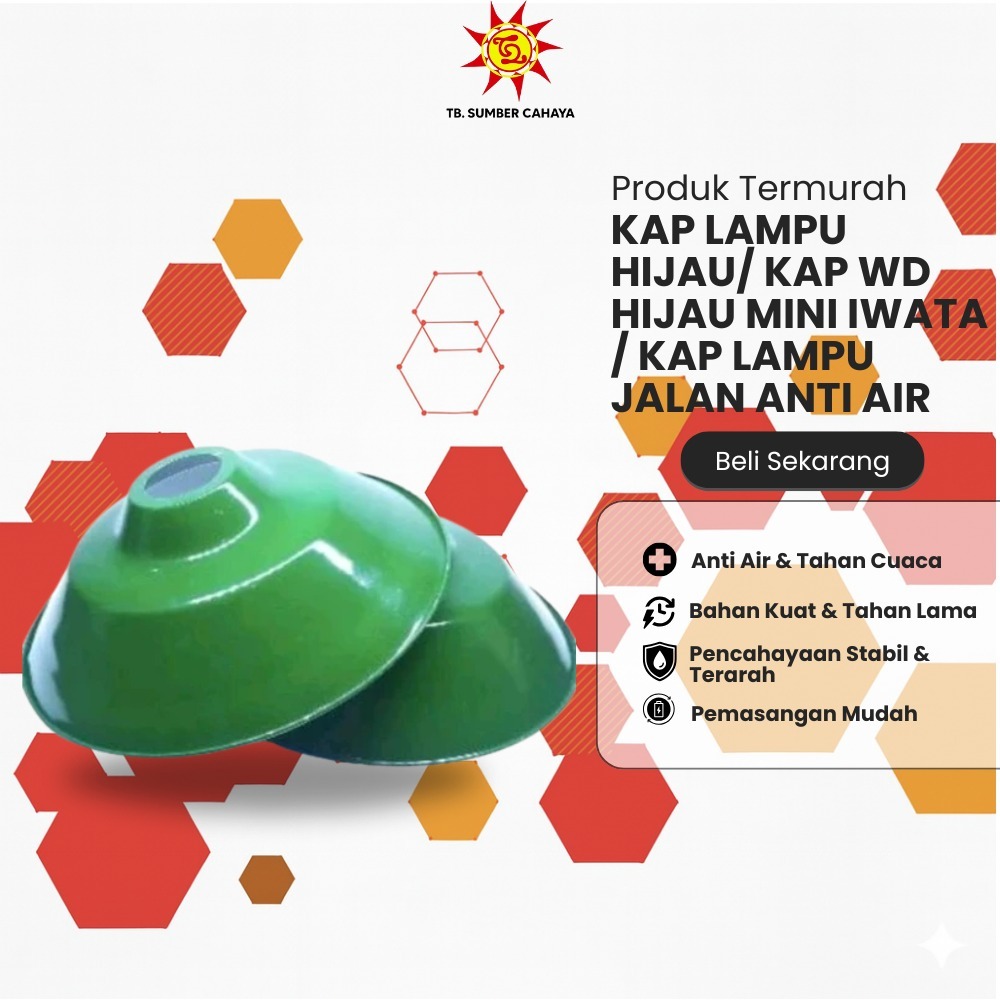 Kap Lampu Hijau/ KAP WD HIJAU MINI IWATA / Kap Lampu Jalan Anti Air