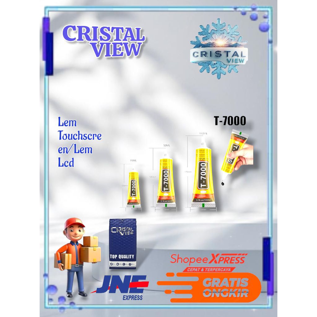 Lem LCD T7000 T-7000 Hitam Lem Touchscreen Lem Lcd Hp