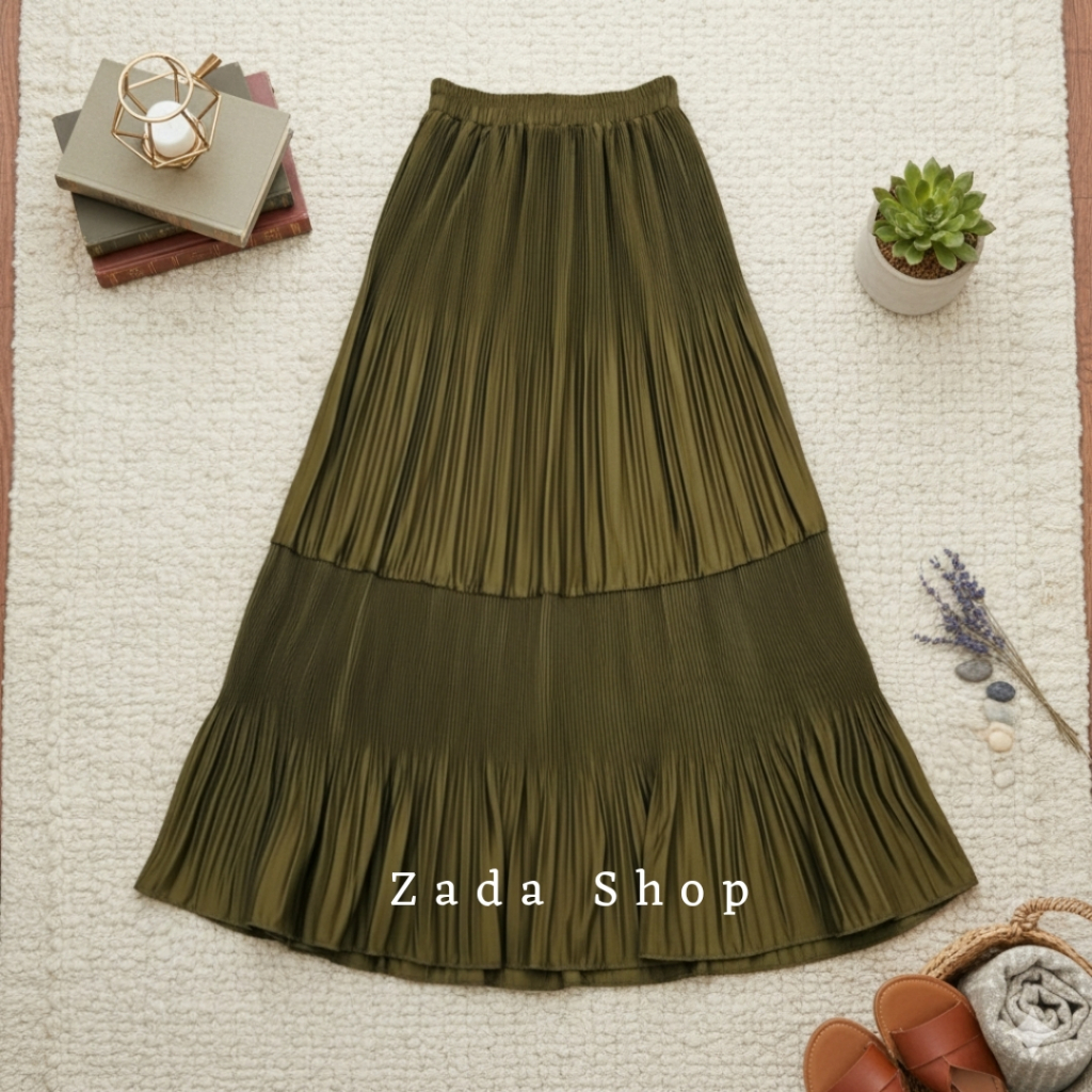 Lindi Skirt - Rok Plisket Lidi Mayung Premium - Rok Plisket Lidi 2 Susun Premium - Rok Plisket Lidi