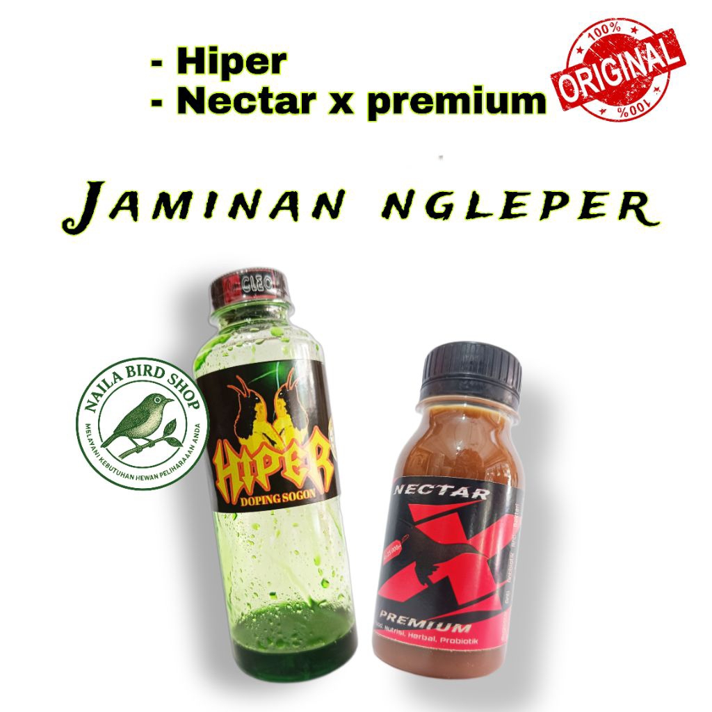 HIPER + NECTAR X PREMIUM DUET GACOR PAKAN/NECTAR BURUNG + VITAMIN PENGGACOR