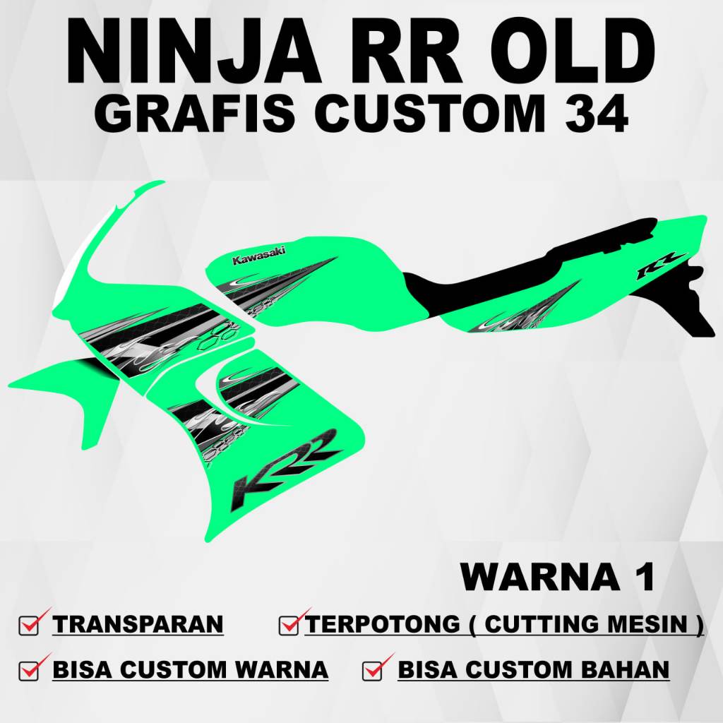 Stiker Ninja RR Lama / Striping Ninja RR Old / Stiker Sticker Decal Transparan Ninja RR Lama Grafis 