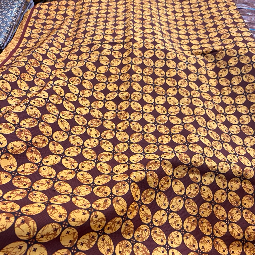 kain batik jarik motif kawung sogan solo bahan katun halus adem campuran