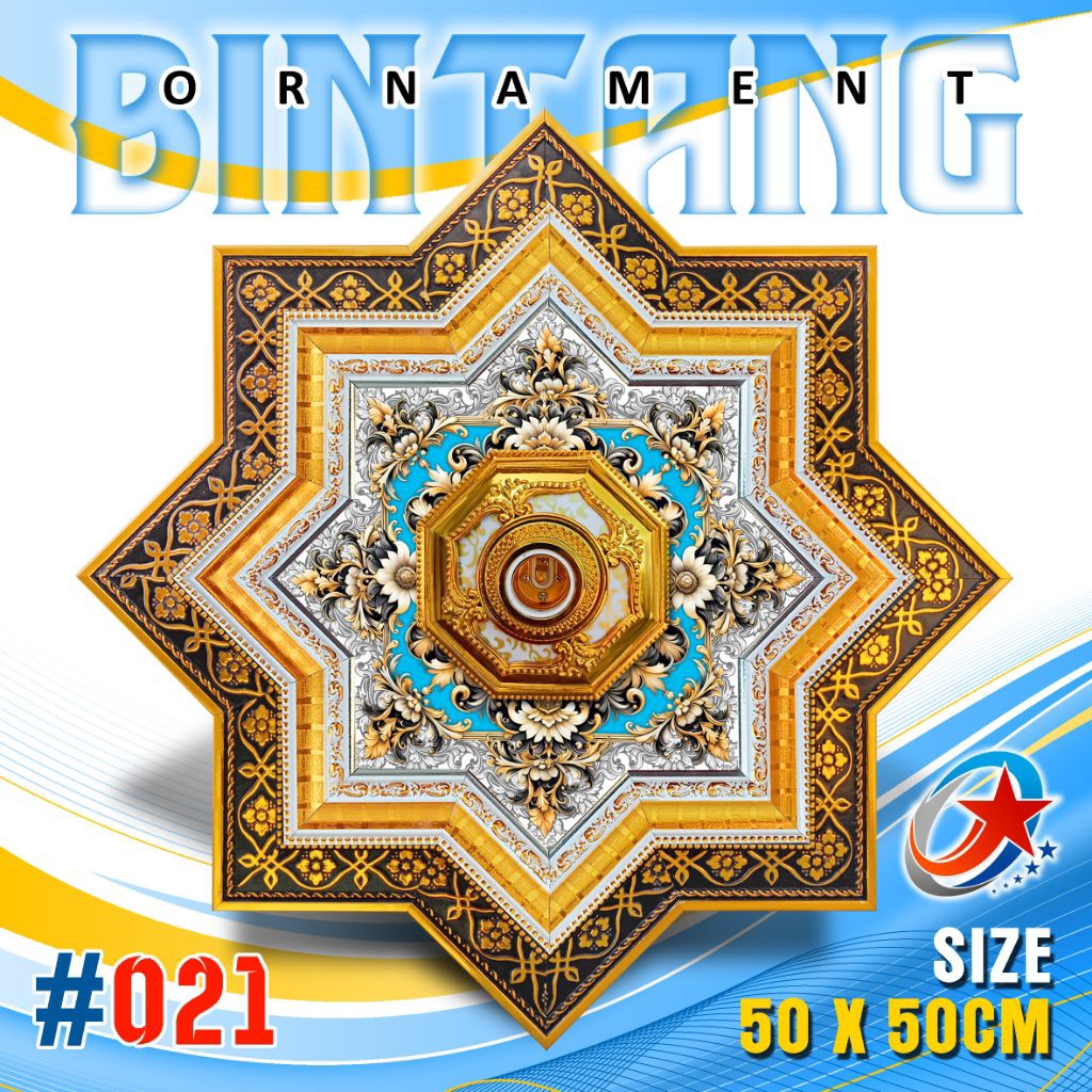 Fitting lampu hias plafon 50x50cm ornamen lampu plafon pvc