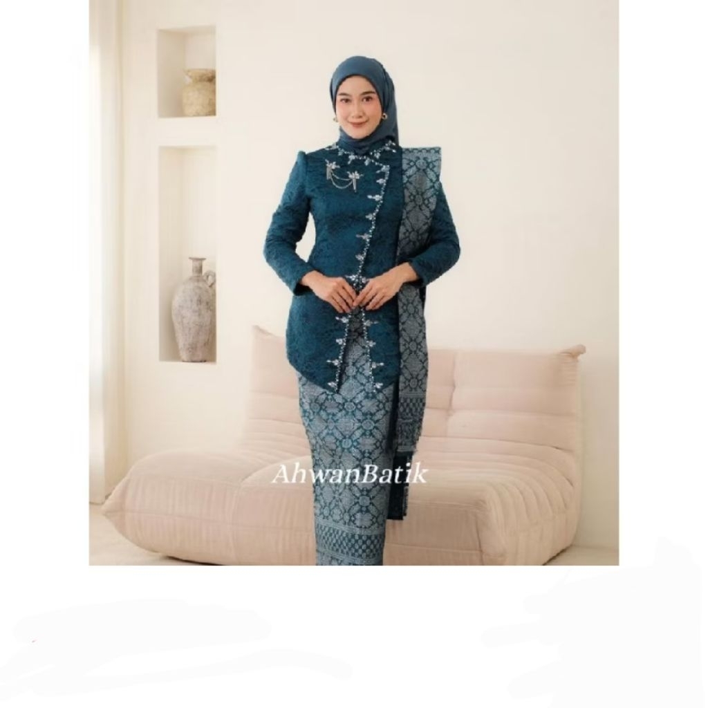 Setelan Kebaya Janggan payet Modern Jumbo/ Kebaya tunik brokat Payet jumbo / Kebaya payet jumbo Ld 1