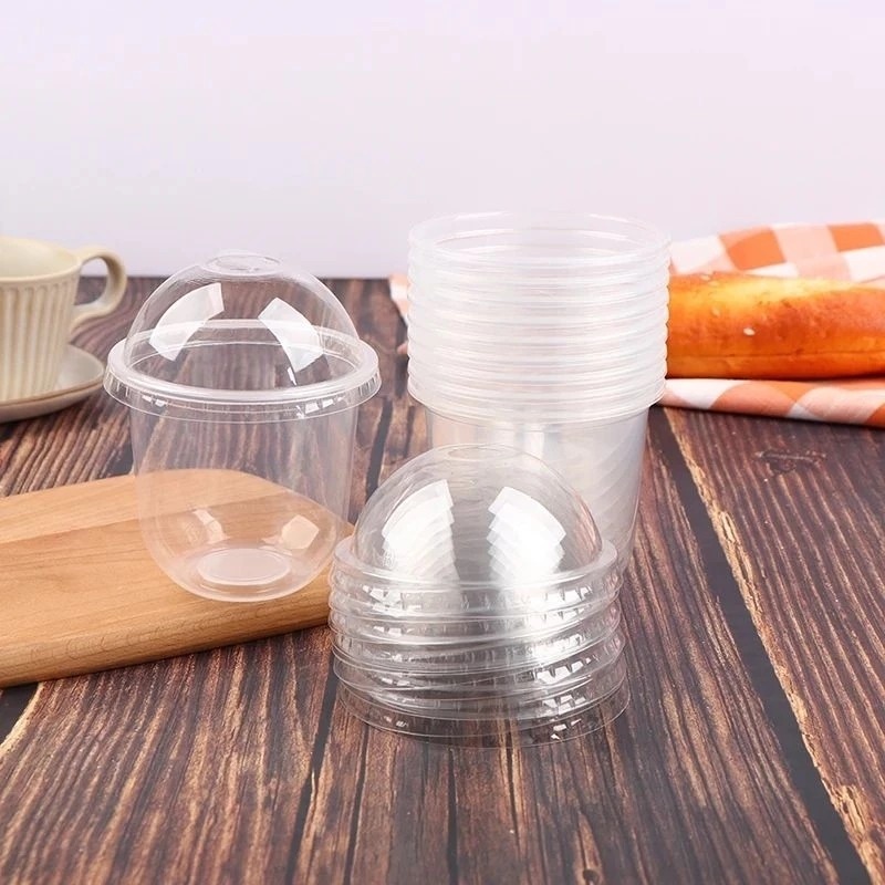 GELAS BSM / GELAS OVAL 10 OZ + TUTUP CEMBUNG/ U CUP 10 OZ ISI -/+ 50PCS