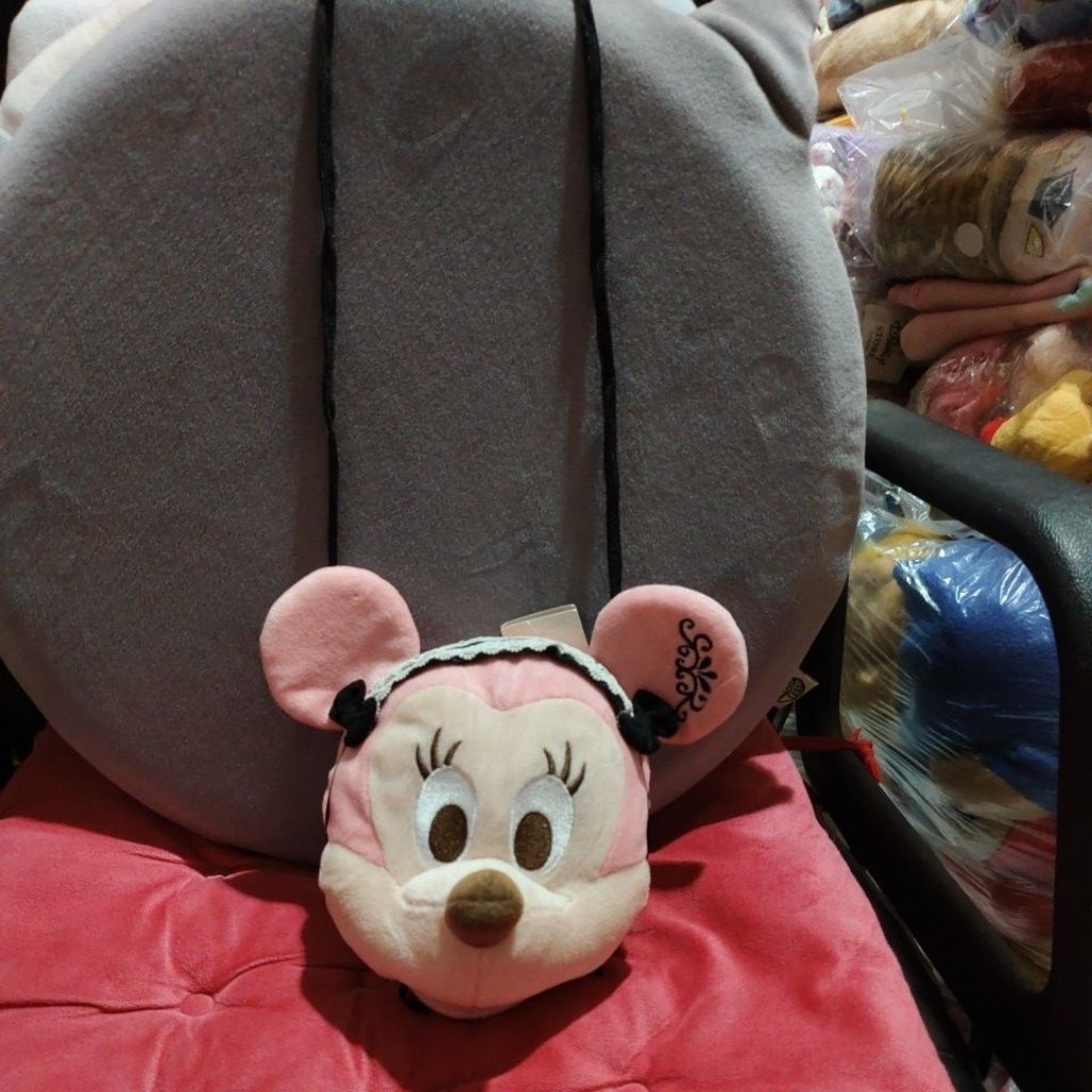 boneka tas selempang minnie mouse pink tag ori