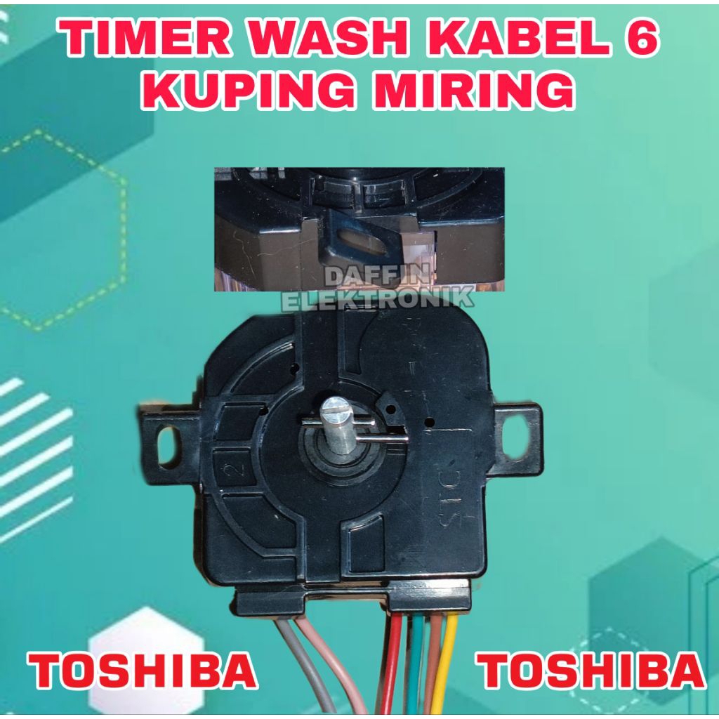 Timer Wash Kabel 6 Dudukan Miring | Timer Pencuci Dudukan Miring Kabel 6 | Timer Wash Mesin Cuci Tos