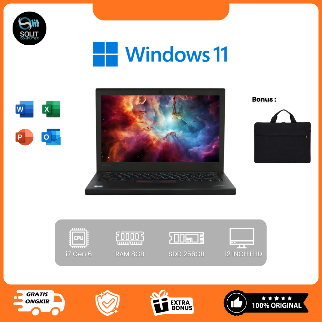LENOVO THINKPAD X260 | i7 | SSD 256GB | RAM 8GB | Laptop Rasa Baru Siap Pakai