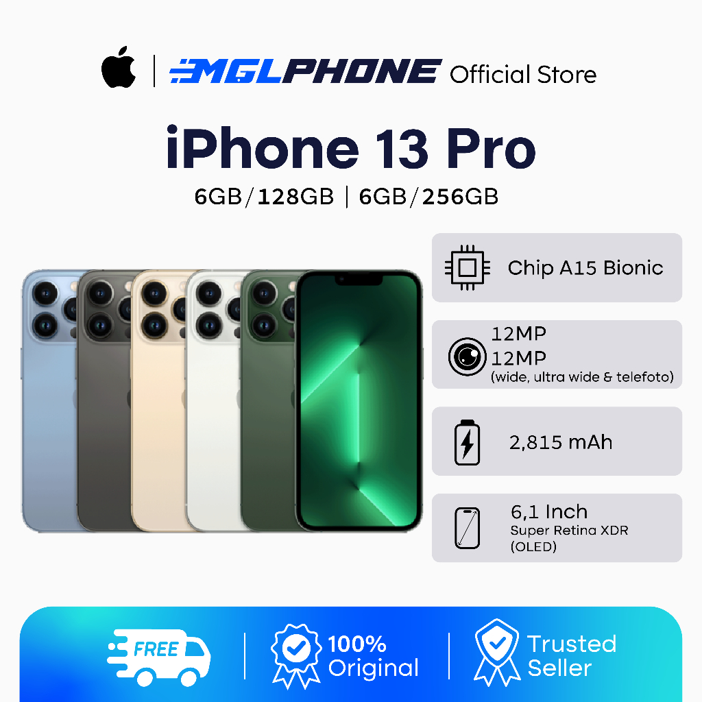 IP 13 PRO 256GB/128GB SECOND FULLSET EX INTER BERGARANSI