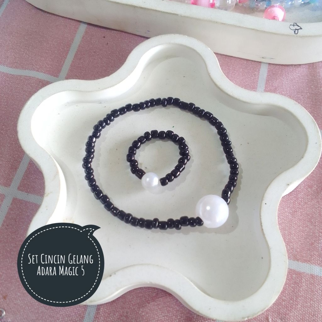 Set Cincin Gelang Adara Magic 5 by dedewnaa - Gelang Manik Cincin Manik Beads Bracelet Ring Handmade