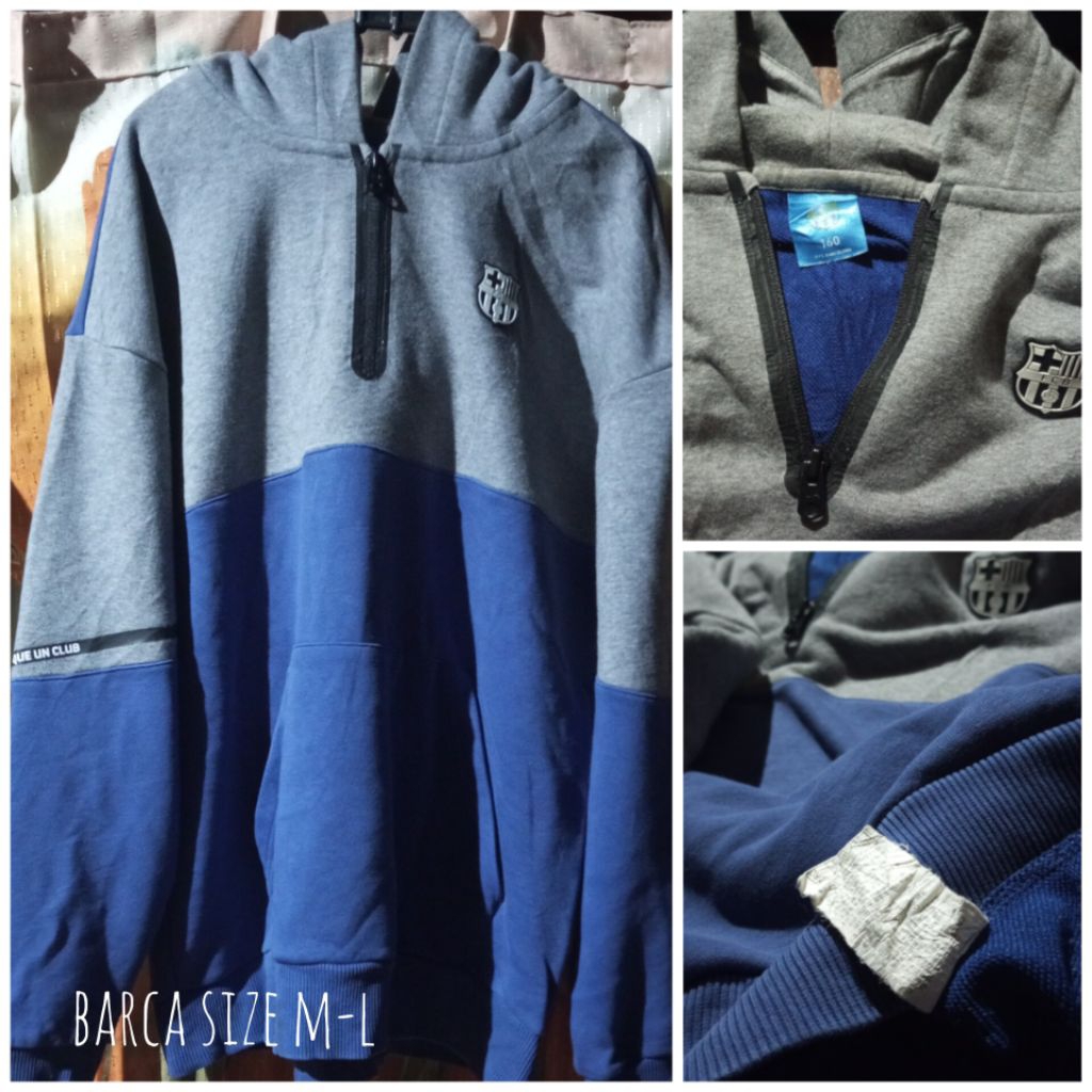 hoodie half zipper barca
