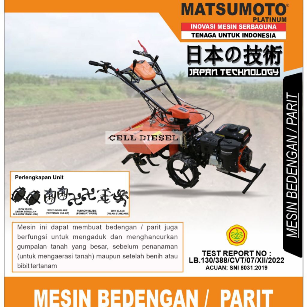 Mesin Traktor Pembuat Bedengan / Parit MATSUMOTO MTM 900 RD