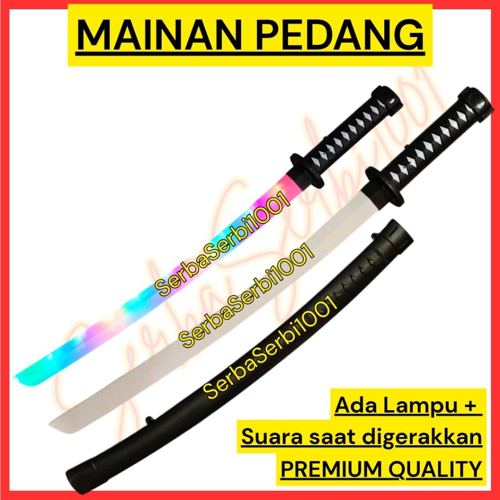 (FREE BATERAI) MAINAN TONGKAT SAMURAI 50 CM / MAINAN ANAK SUPER HERO