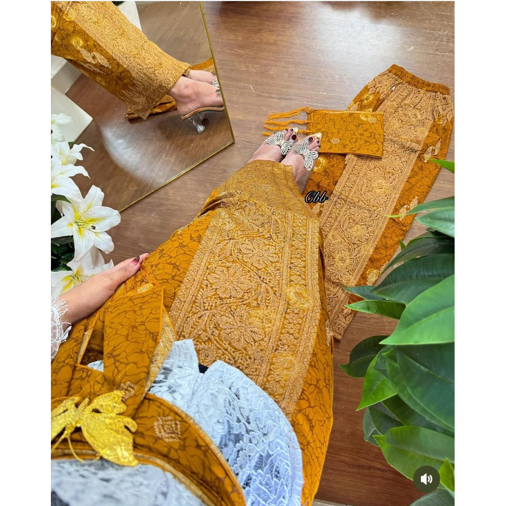 Kamen Jadi Jumputan Bordir Tumpal/ Kamen bordir/Kamen katun jumputan/Kamen jadi bali