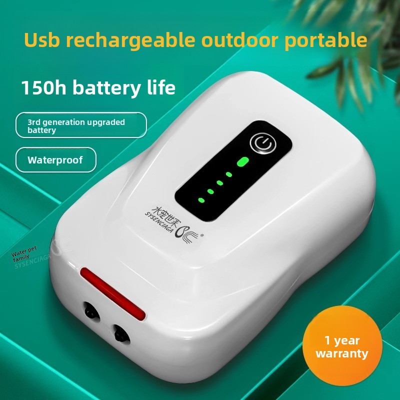 Syston SE Pompa Oksigen Tank Ikan Pengisian Oksigen Amplifier Pompa Oksigen Lithium Baterai Rumah Me