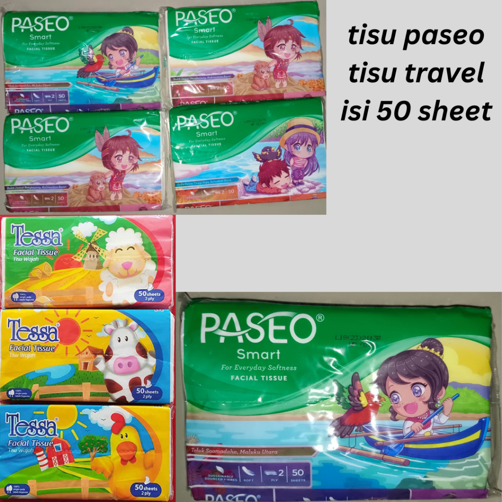 Tissu Tessa 50Sheet, Tissu Trevel,Tisu Wajah