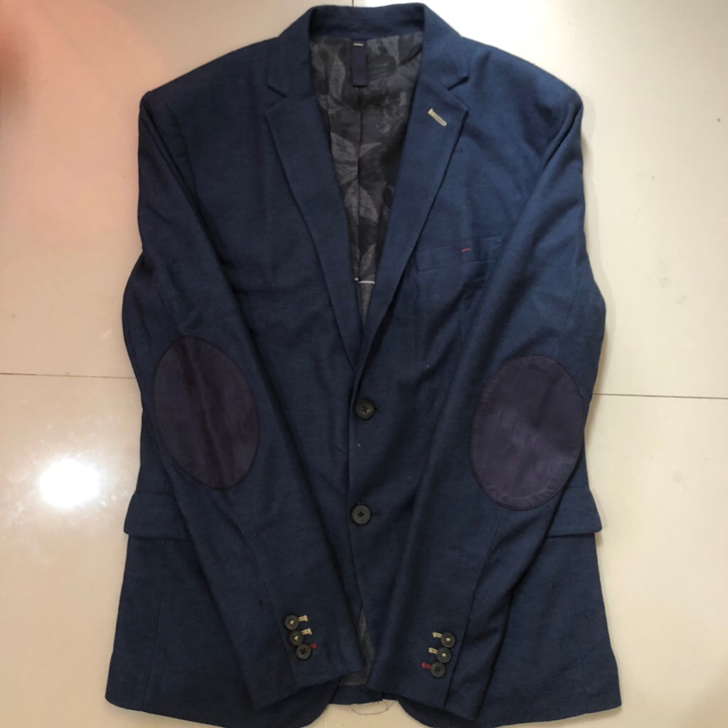 ZARA MAN BLAZER CASUAL FOR MEN BAHAN RAJUT ELBOW ORIGINAL