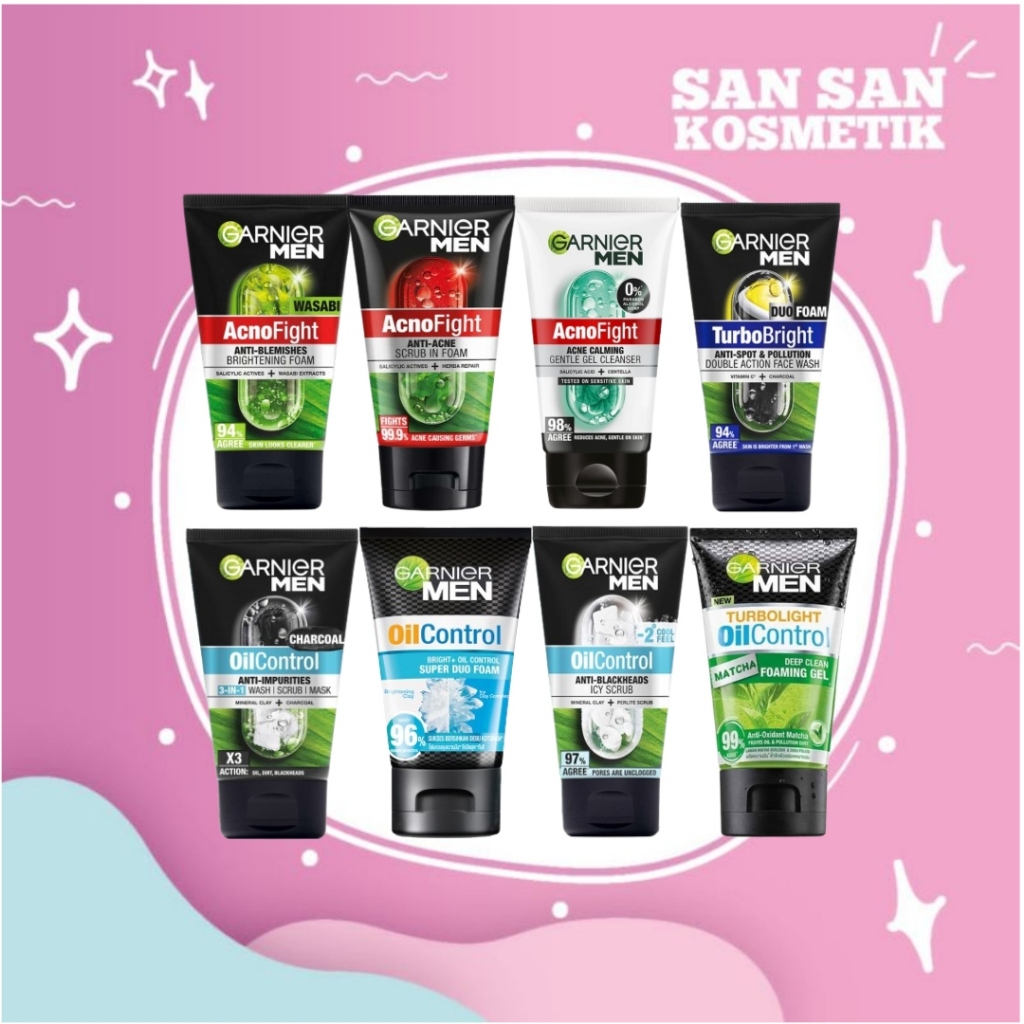 Garnier Men Series 50ML-100ML (KEMASAN RANDOM) / Rangkaian Produk Perawatan Wajah Pria Ganier Men