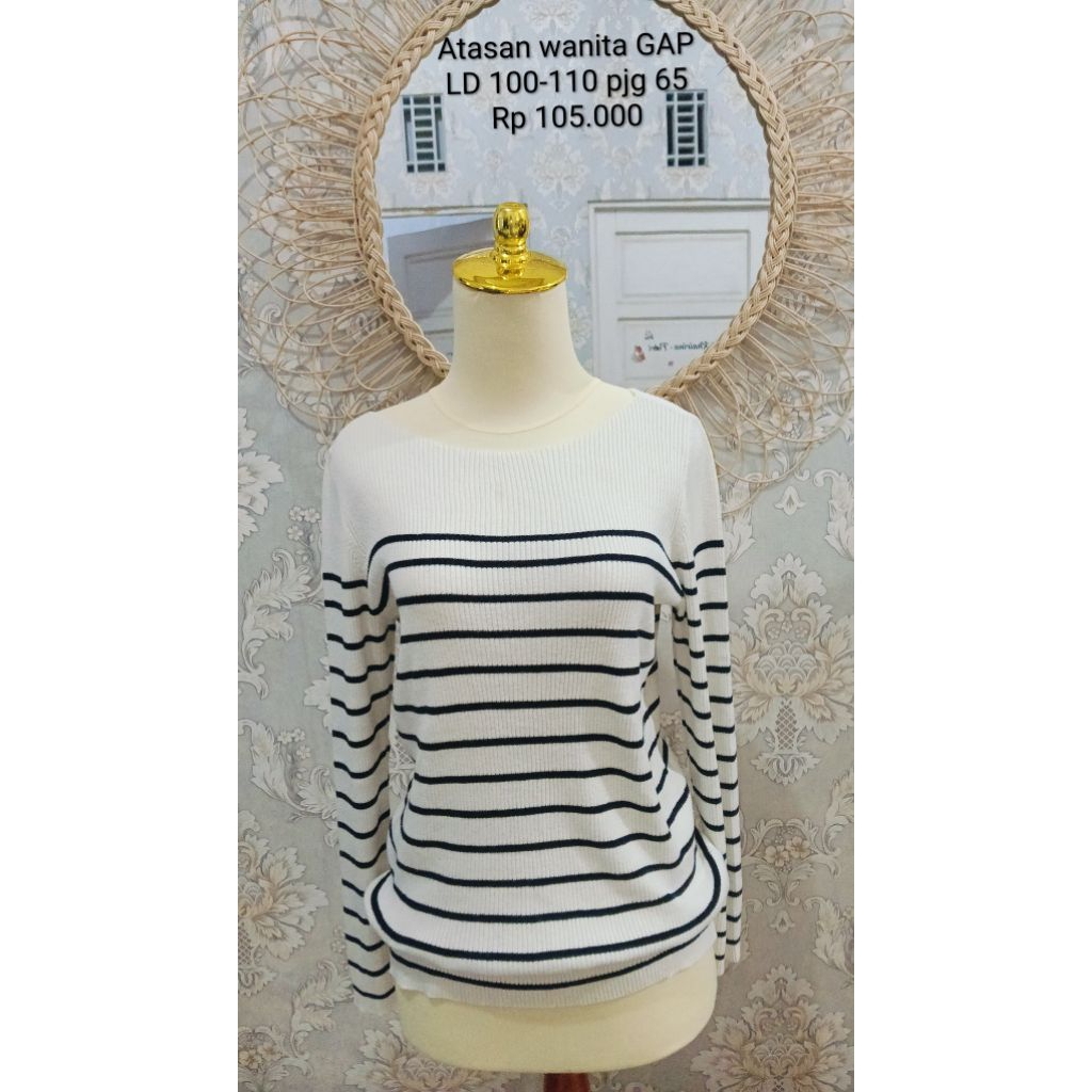 sweater salur rajut wanita,GAP