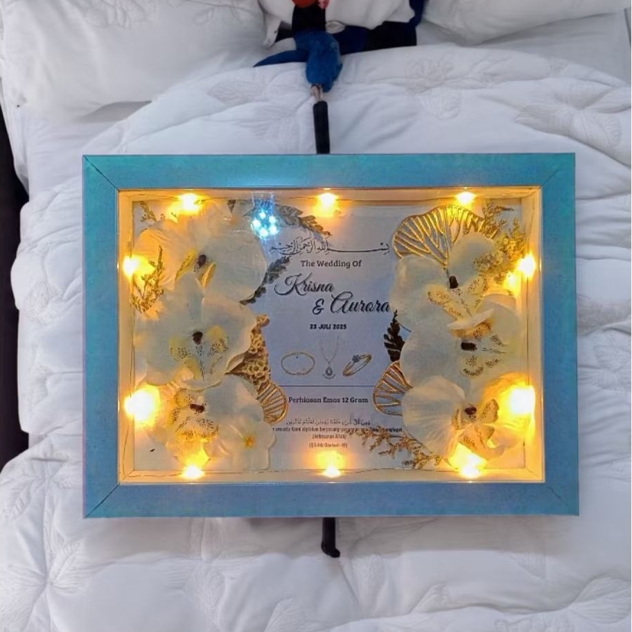 FRAME MAHAR PERNIKAHAN/Figura mahar 3D  ukuran 21x30 cm Frame untuk kado .......