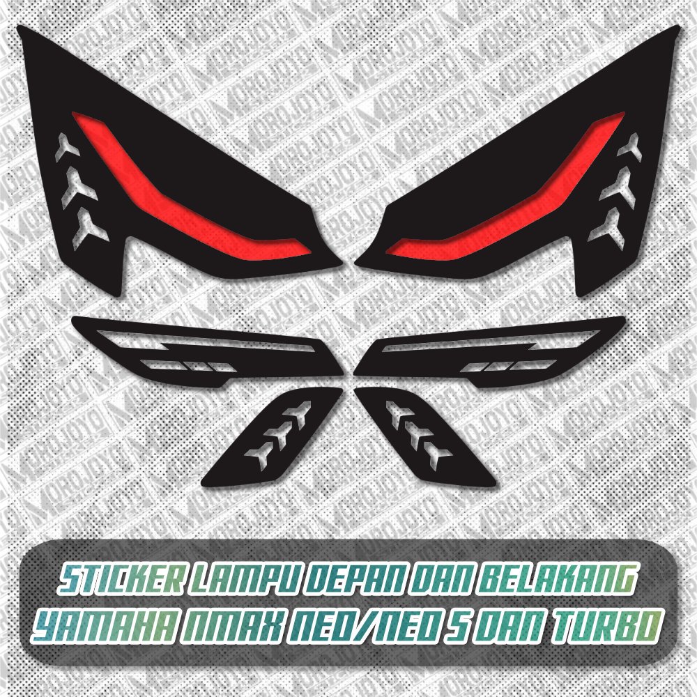STICKER VARIASI LAMPU DEPAN & BELAKANG YAMAHA NMAX NEO / TURBO MODEL SPORTY ELEGAN