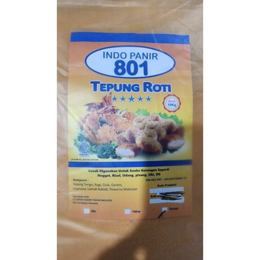 Tepung Roti Indo Panir 801 / Tepung Panir / Breadcrumbs  10kg