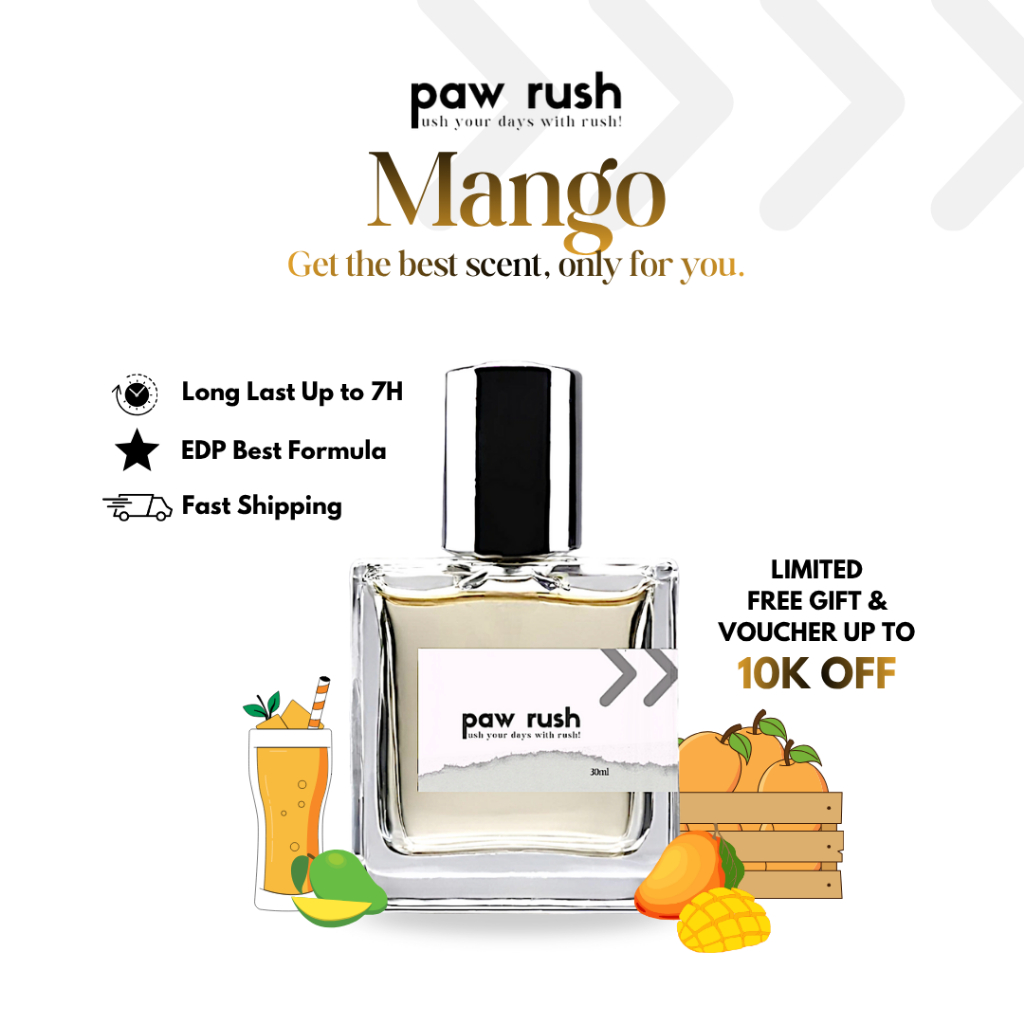 PawRush Perfume Mango Fruit Buah Mangga 30ml - Minyak Wangi Eau De Parfum Unisex Tahan Lama