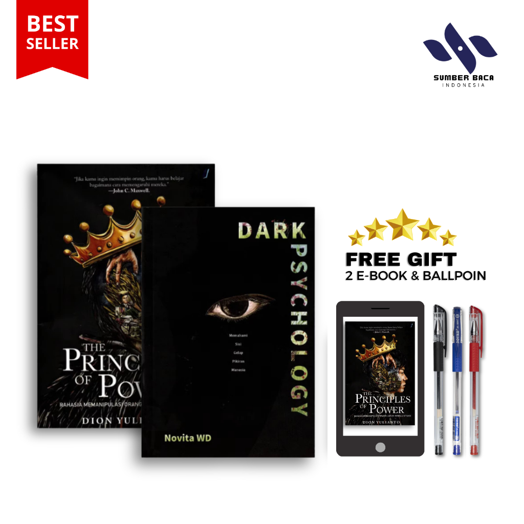 [PAKET HEMAT}} Dark Psychology + Principles of Power [Bonus Spesial] Sumber Baca Indonesia