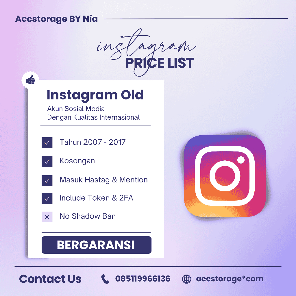 Akun Instagram Old / Tua / Lawas 2014 - 2024/BERGARANSI