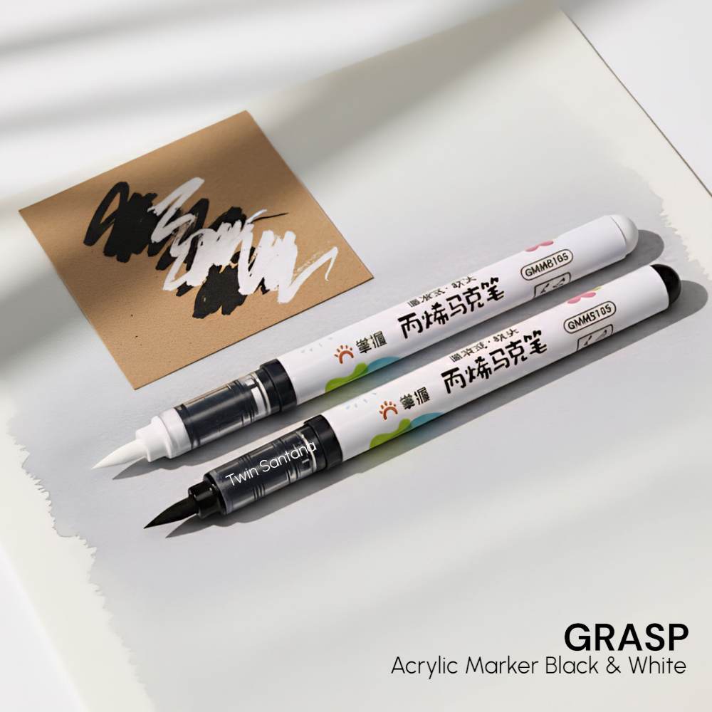 Grasp Acrylic Marker Satuan Black & White