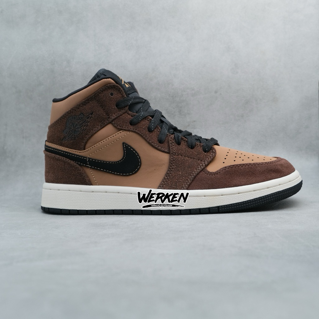 Promo sepatu AJ 1 Mid SE Dark Chocolate