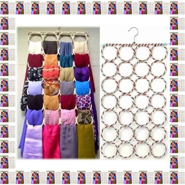 Tempat Jilbab Gantung Besi 24 Bulatan Syal Hanger Gantung Jilbab Aesthetic Rak Susun