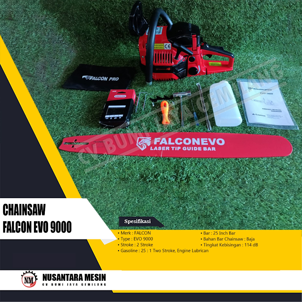 MESIN GERGAJI KAYU / CHAINSAW FALCON EVO 9000