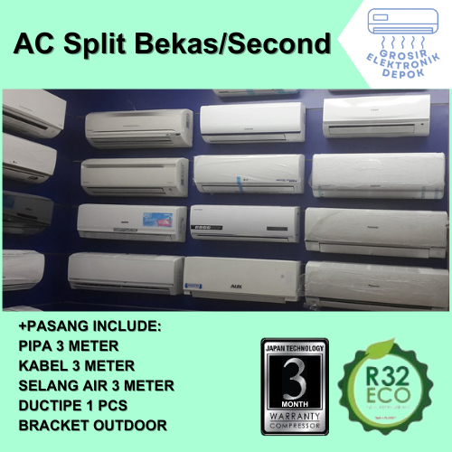 FREE PASANG + AKSESORIS AC Split Bekas/Second Grosir Elektronik Depok