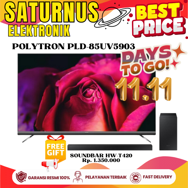 POLYTRON PLD-85UV5903 Google TV 85 Inch UHD 4K Mini LED Quantum Bigger Screen UV5903